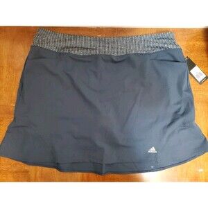 ADIDAS Navy Blue Golf Skort Flare Flex Waist Stretch Pockets Black Size XL NWT
